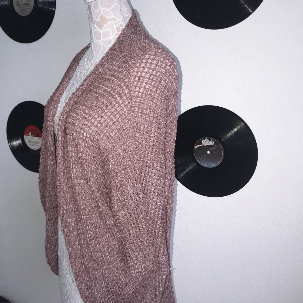 maroon cardigan